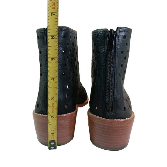 Loeffler Randall Ione Booties Perforated Open Toe Women's Size 10 Black Leather - Picture 10 of 10